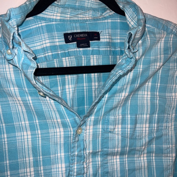 Cremieux Classico Mens Collard Button Up Blouse Med (Small Stain) - Picture 5 of 7